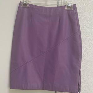 Purple Leather Pencil Skirt